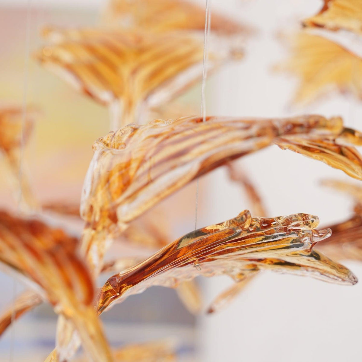 Multicolor Crystal Spiral Maple Leaf Chandelier - Zelno Lighting