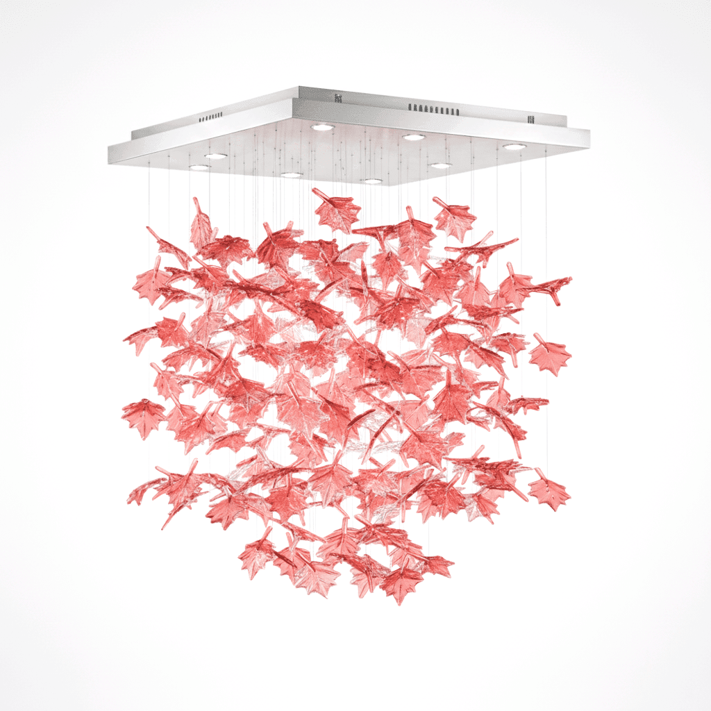 Multicolor Crystal Spiral Maple Leaf Chandelier - Zelno Lighting