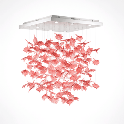 Multicolor Crystal Spiral Maple Leaf Chandelier - Zelno Lighting