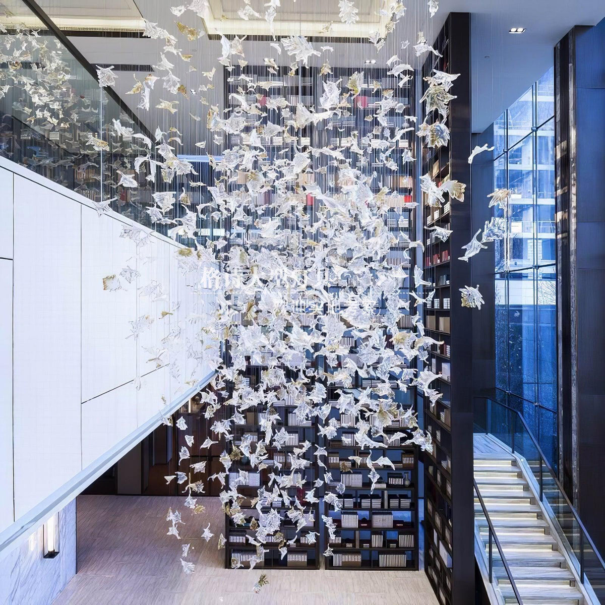Multicolor Crystal Spiral Maple Leaf Chandelier - Zelno Lighting
