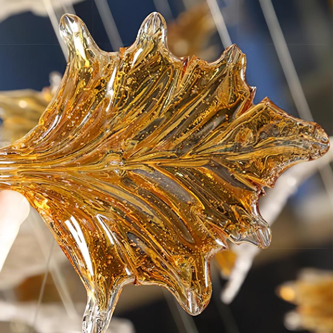 Multicolor Crystal Spiral Maple Leaf Chandelier - Zelno Lighting