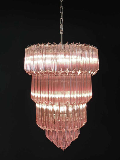 Murano Chandelier – 112 prisms – Pink - Zelno Lighting