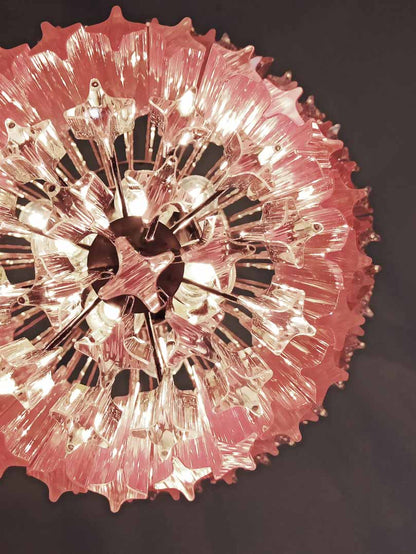 Murano Chandelier – 112 prisms – Pink - Zelno Lighting