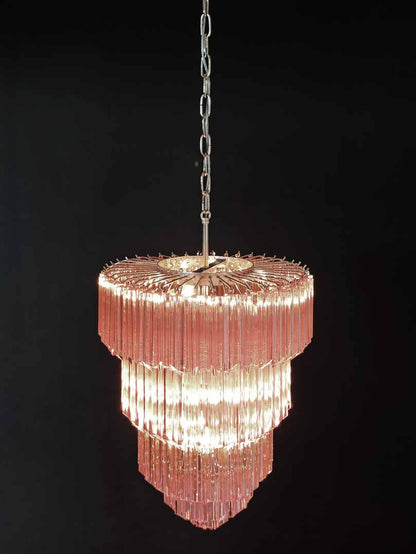 Murano Chandelier – 112 prisms – Pink - Zelno Lighting