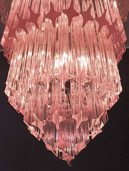 Murano Chandelier – 112 prisms – Pink - Zelno Lighting