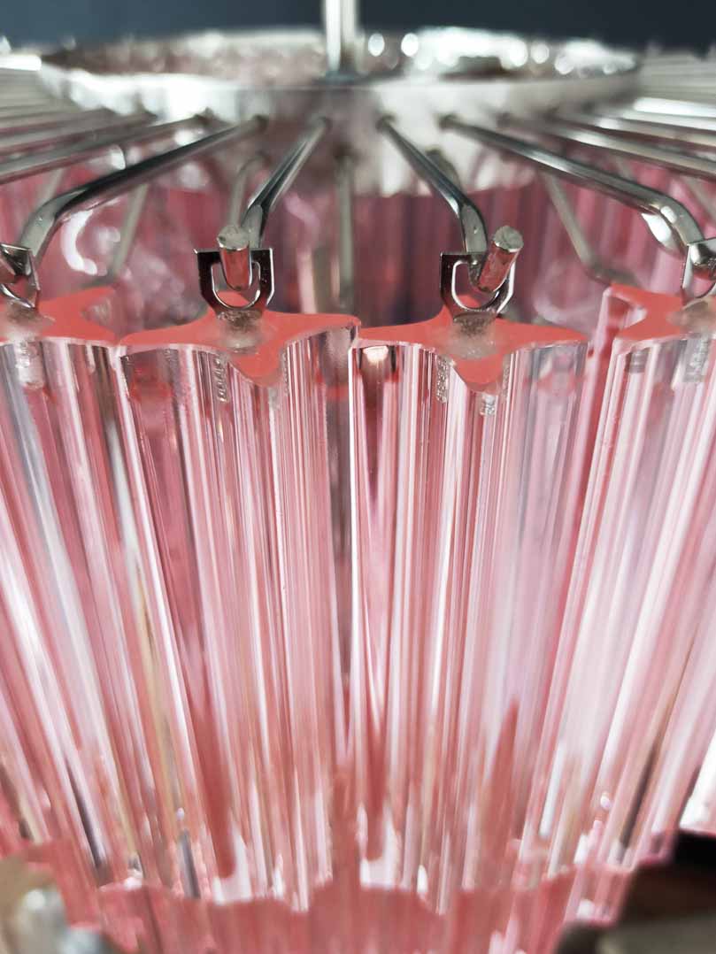 Murano Chandelier – 112 prisms – Pink - Zelno Lighting