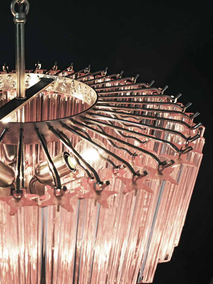 Murano Chandelier – 112 prisms – Pink - Zelno Lighting