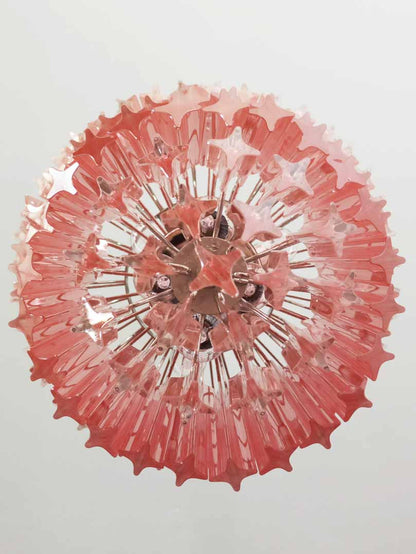 Murano Chandelier – 112 prisms – Pink - Zelno Lighting