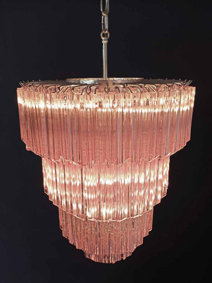 Murano Chandelier – 112 prisms – Pink - Zelno Lighting