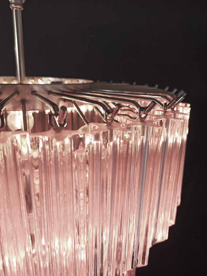 Murano Chandelier – 112 prisms – Pink - Zelno Lighting