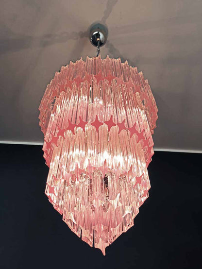 Murano Chandelier – 112 prisms – Pink - Zelno Lighting