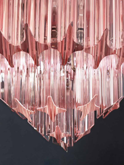 Murano Chandelier – 112 prisms – Pink - Zelno Lighting