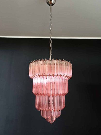 Murano Chandelier – 112 prisms – Pink - Zelno Lighting