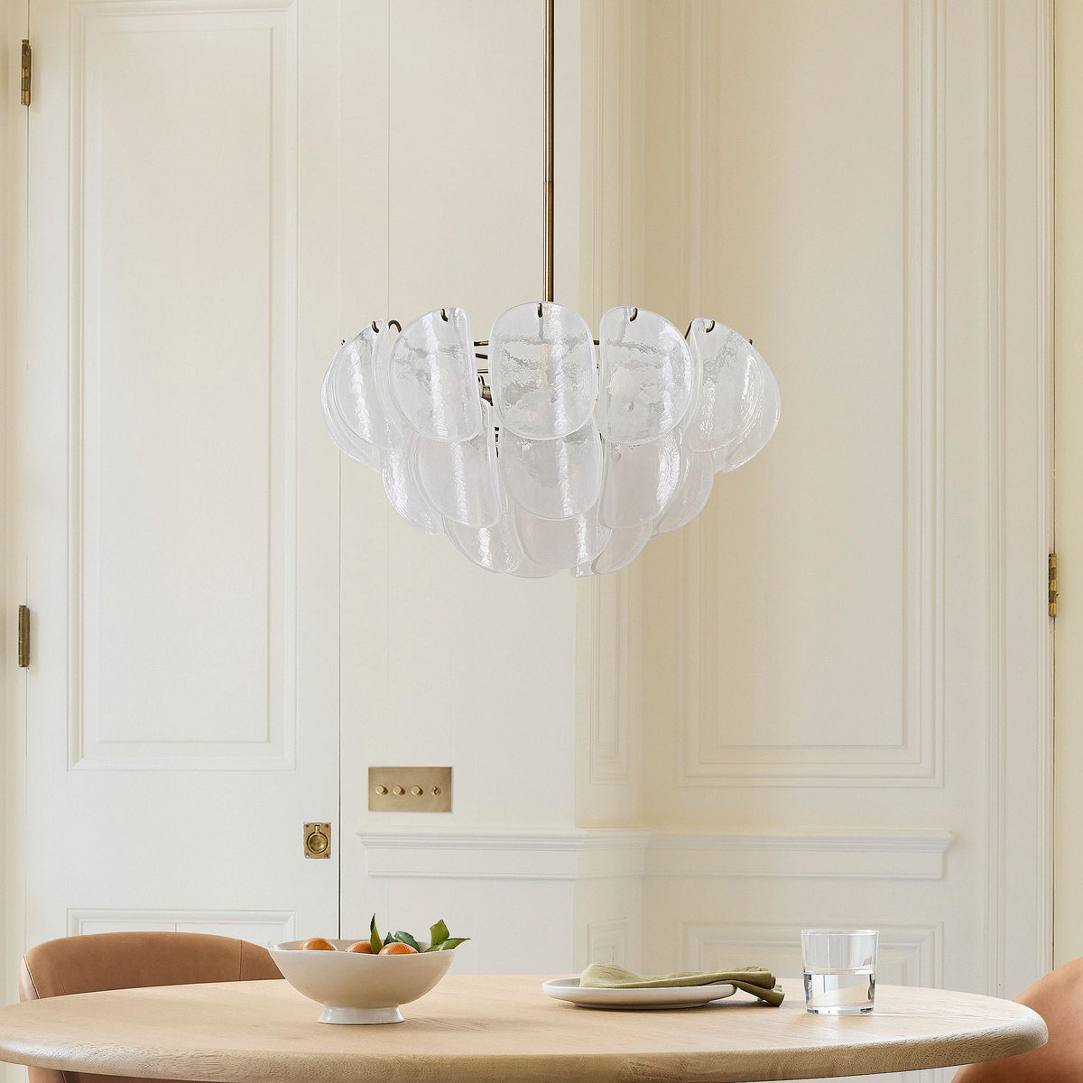 Murano Chandelier (22") White - Zelno