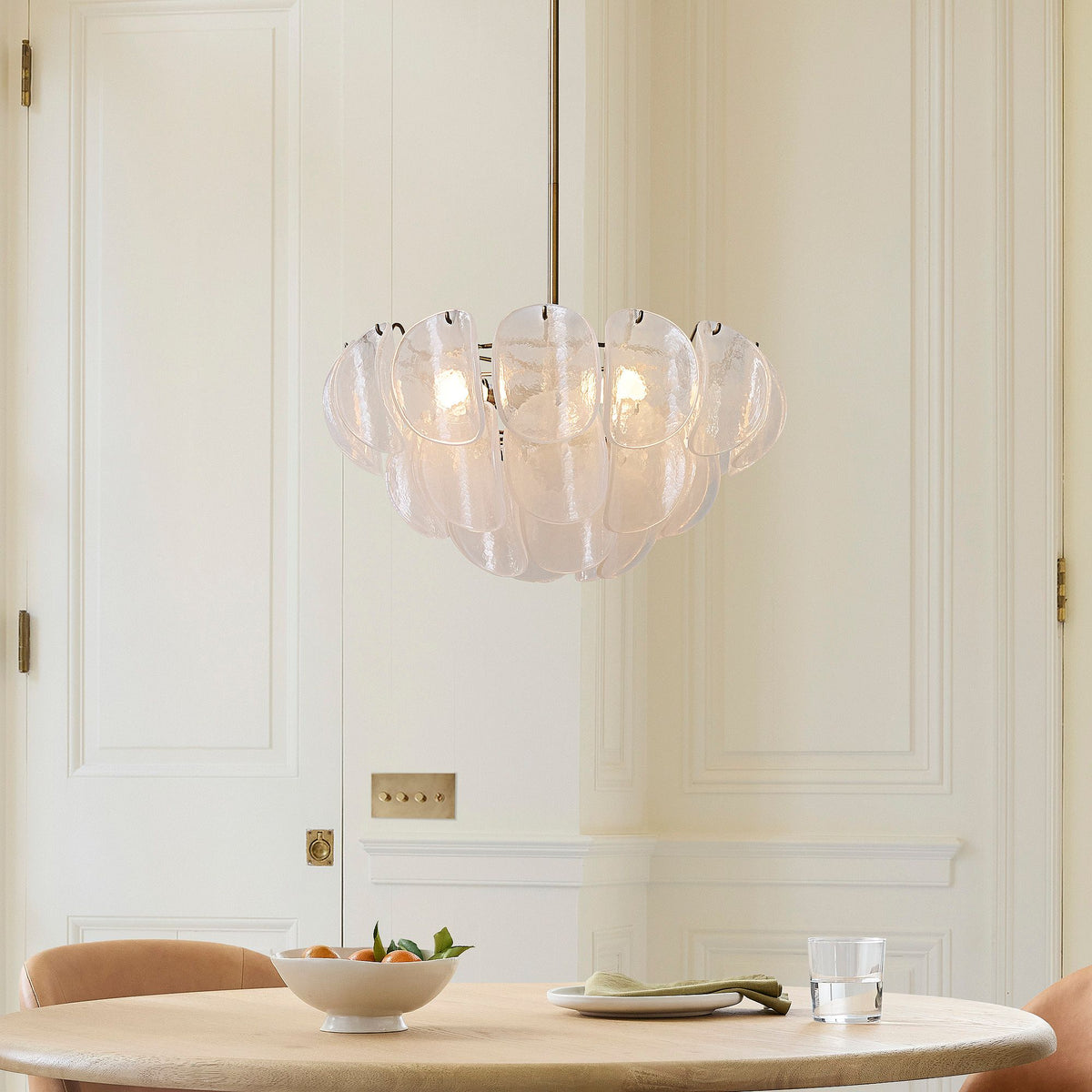 Murano Chandelier (22") White - Zelno