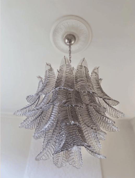 Murano Chandelier – 36 glass leaves – Smoked - Zelno Lighting