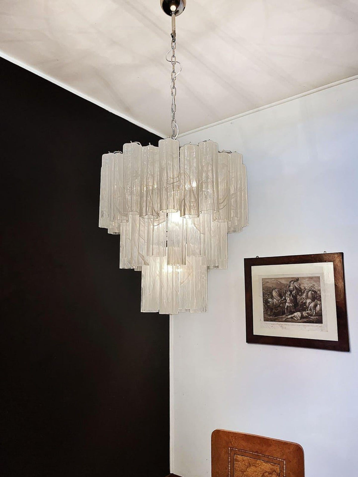 Murano Chandelier – 48 tubes – Alabaster White - Zelno Lighting