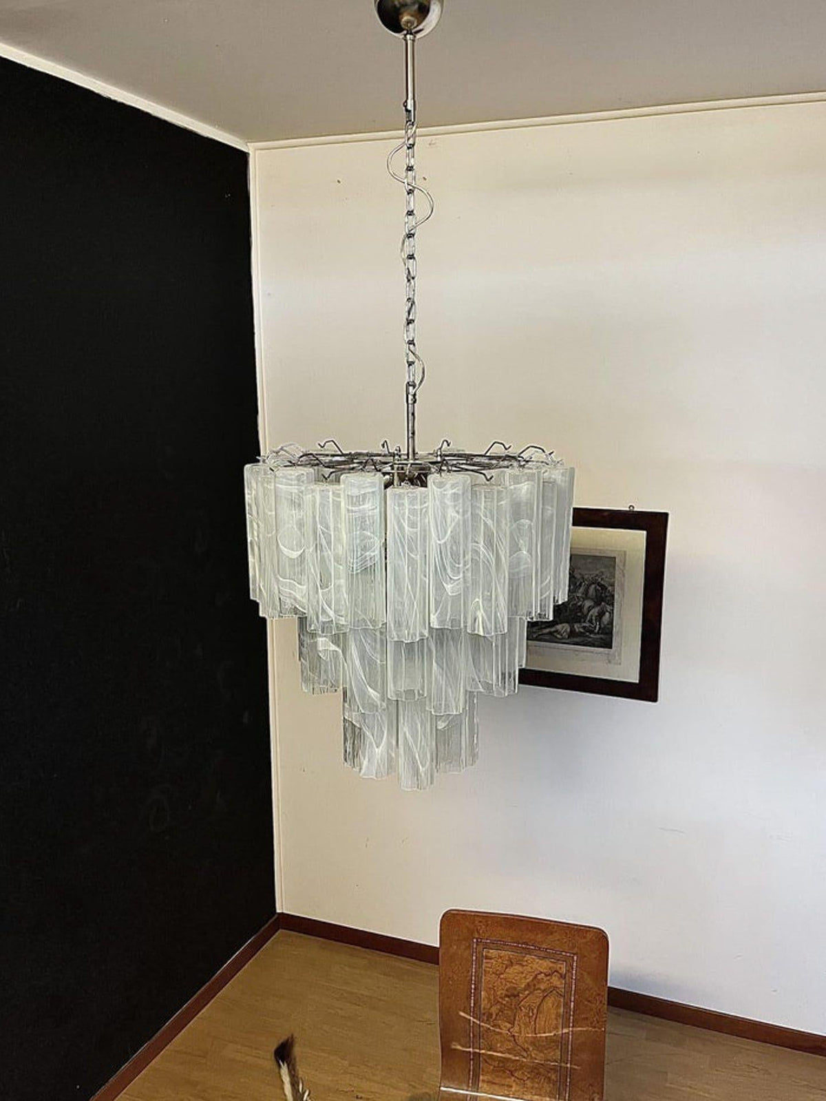 Murano Chandelier – 48 tubes – Alabaster White - Zelno Lighting