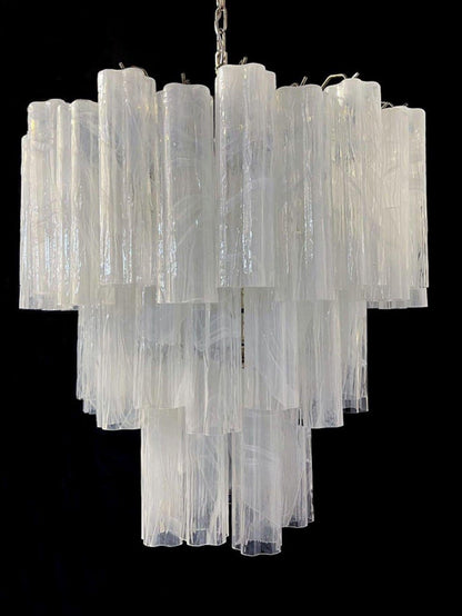 Murano Chandelier – 48 tubes – Alabaster White - Zelno Lighting