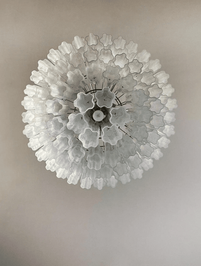 Murano Chandelier – 78 tubes – Alabaster white - Zelno Lighting
