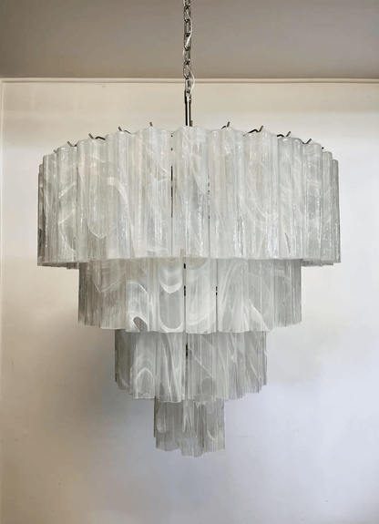 Murano Chandelier – 78 tubes – Alabaster white - Zelno Lighting