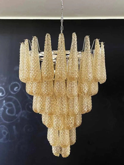 Murano Chandelier – Drop - Amber - Zelno Lighting
