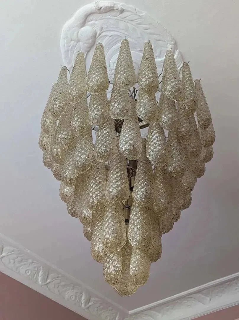 Murano Chandelier – Drop - Amber - Zelno Lighting
