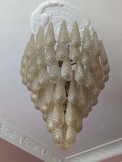 Murano Chandelier – Drop - Amber - Zelno Lighting