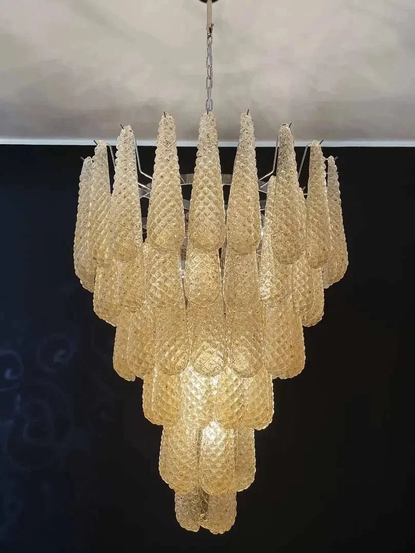 Murano Chandelier – Drop - Amber - Zelno Lighting