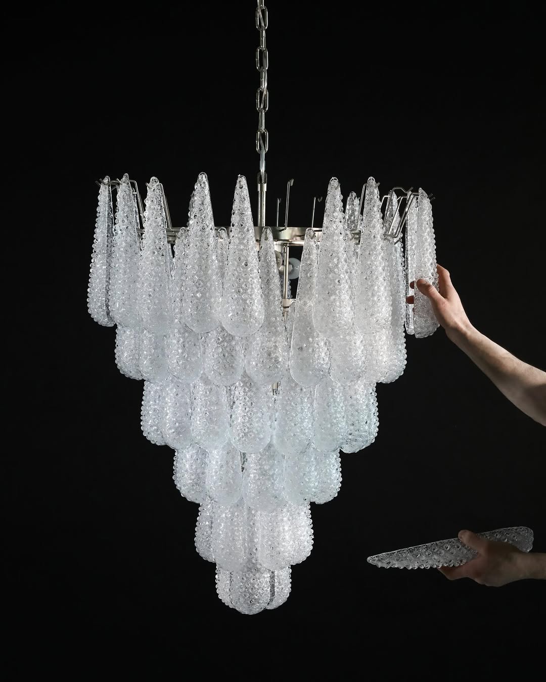 Murano Chandelier – Drop – Transparent - Zelno Lighting