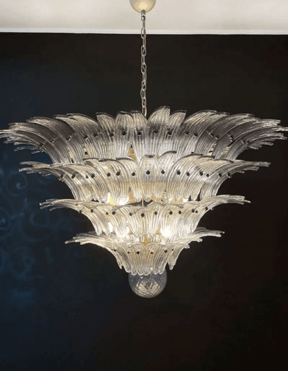Murano Chandelier – Palmette– Smoked - Zelno Lighting