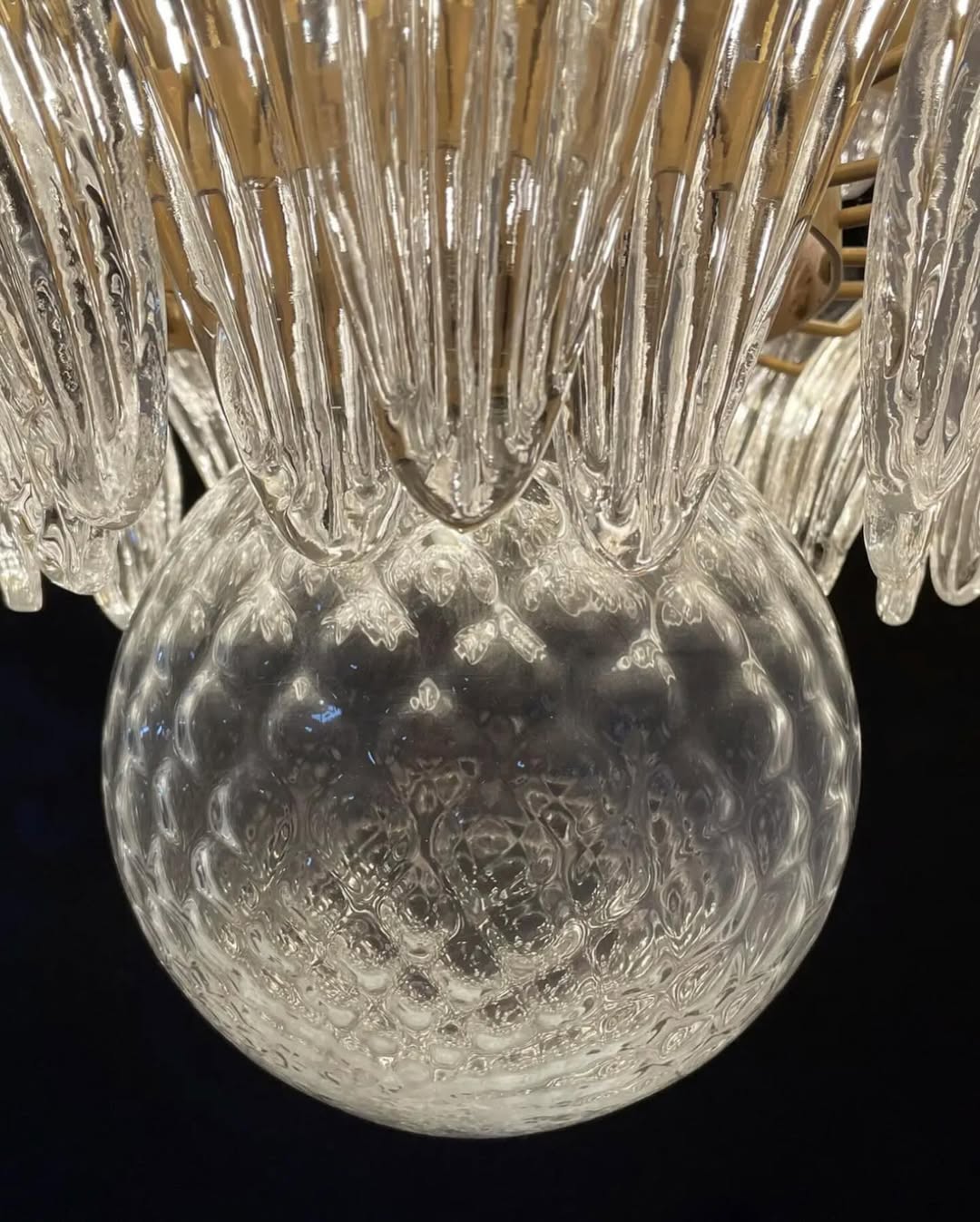 Murano Chandelier – Palmette– Smoked - Zelno Lighting