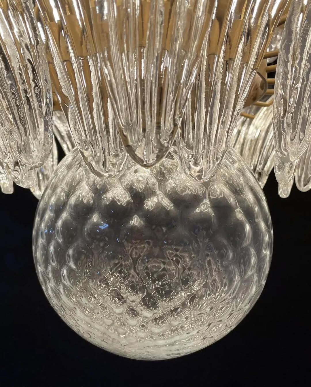 Murano Chandelier – Palmette– Smoked - Zelno Lighting