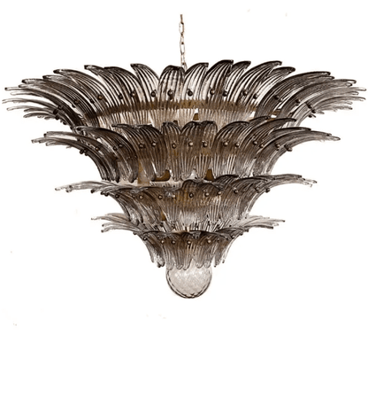 Murano Chandelier – Palmette– Smoked - Zelno Lighting