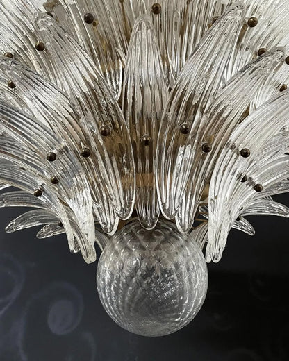 Murano Chandelier – Palmette– Smoked - Zelno Lighting
