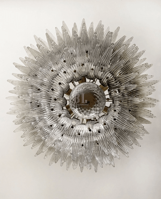 Murano Chandelier – Palmette– Smoked - Zelno Lighting