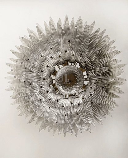 Murano Chandelier – Palmette– Smoked - Zelno Lighting