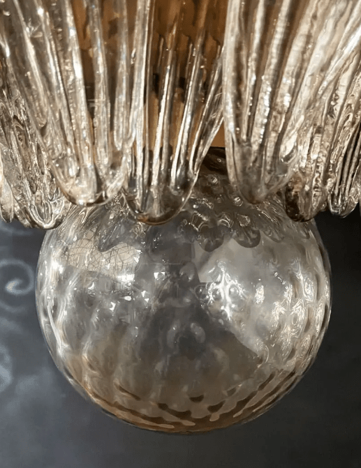 Murano Chandelier – Palmette– Smoked - Zelno Lighting