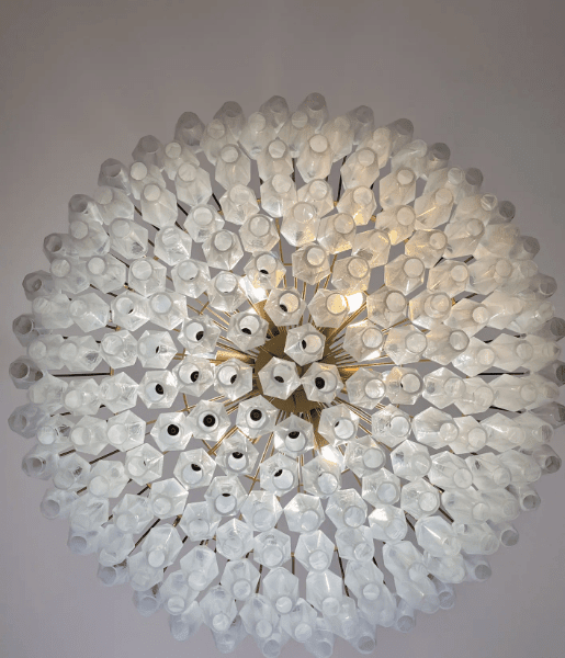 Murano Chandelier – Poliedri – 185 glass – White Alabaster - Zelno