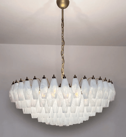 Murano Chandelier – Poliedri – 185 glass – White Alabaster - Zelno