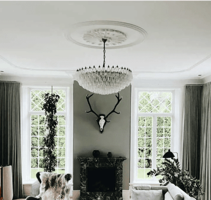 Murano Chandelier – Poliedri – 185 glass – White Alabaster - Zelno