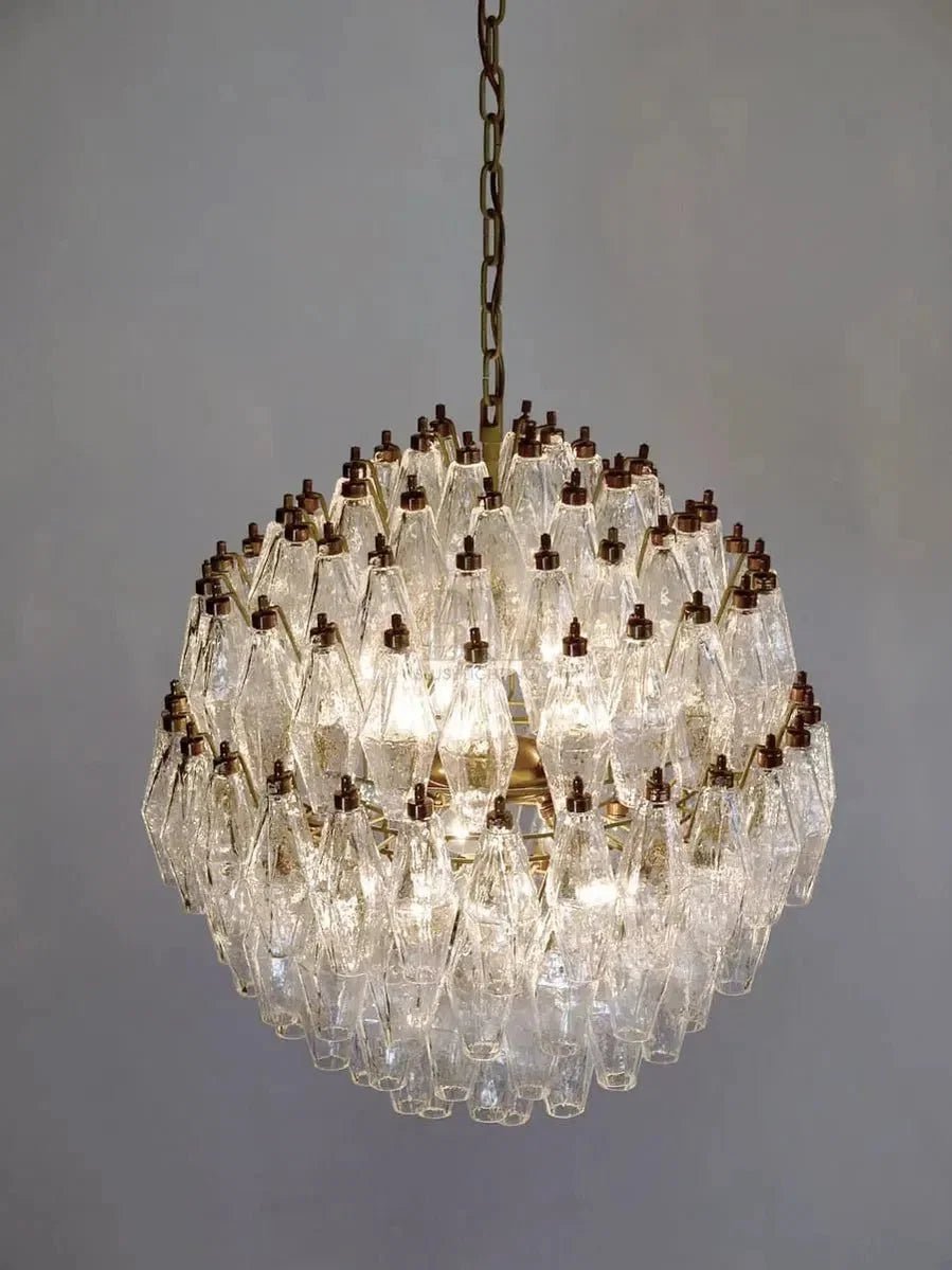 Murano Chandelier – Transparent - Zelno Lighting