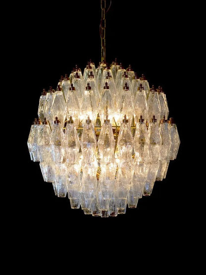 Murano Chandelier – Transparent - Zelno Lighting