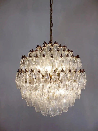 Murano Chandelier – Transparent - Zelno Lighting
