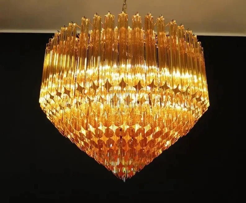 Murano Glass Chandelier – Amber - Zelno Lighting