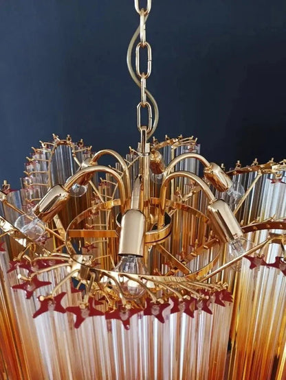 Murano Glass Chandelier – Amber - Zelno Lighting
