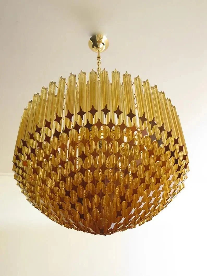Murano Glass Chandelier – Amber - Zelno Lighting