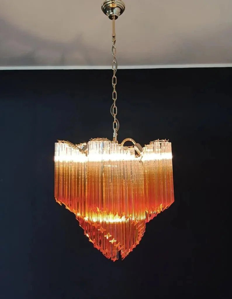 Murano Glass Chandelier – Amber - Zelno Lighting