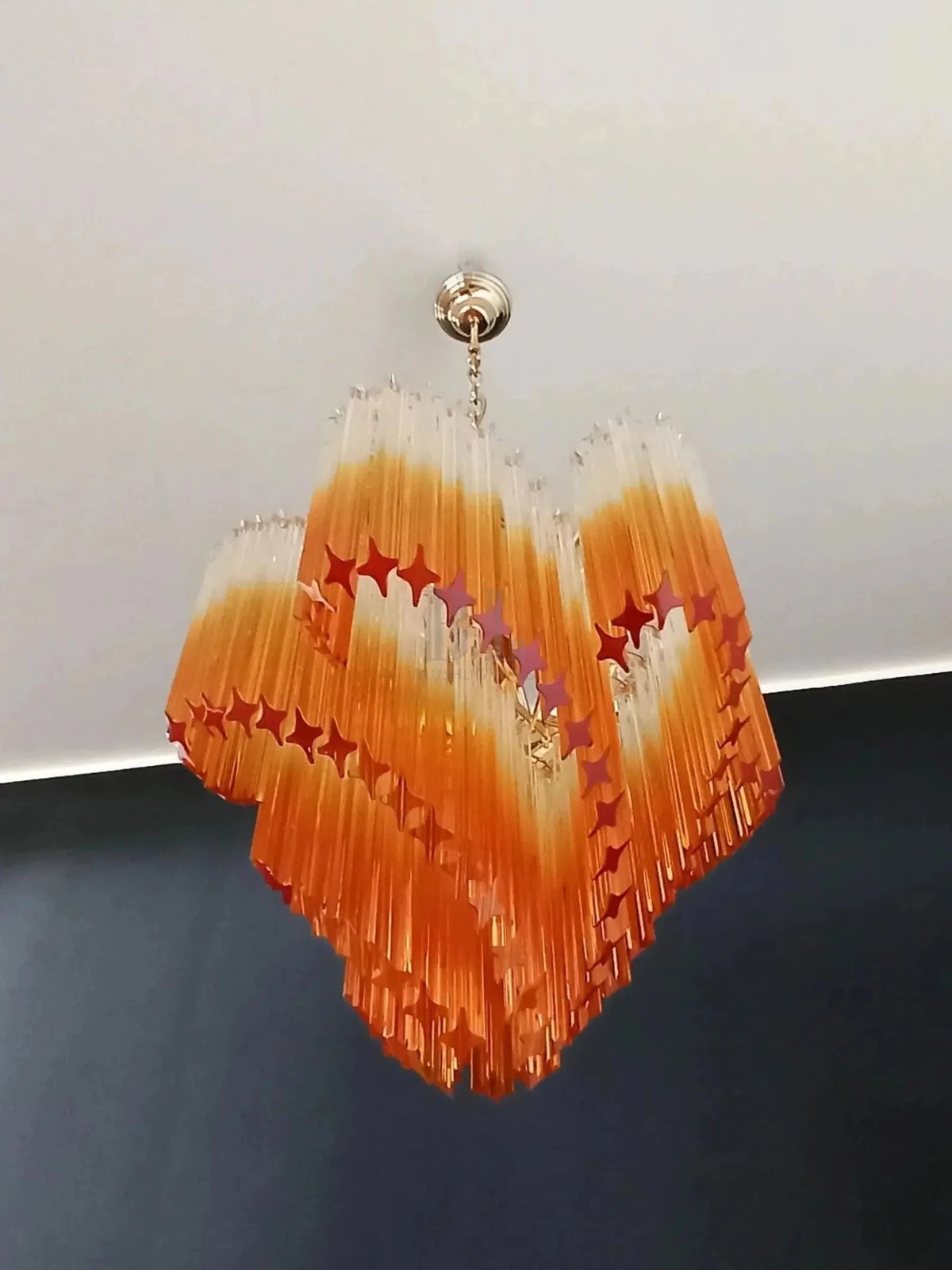 Murano Glass Chandelier – Amber - Zelno Lighting