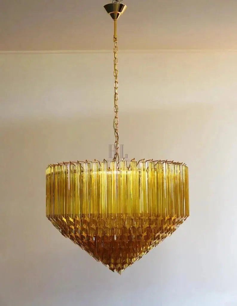 Murano Glass Chandelier – Amber - Zelno Lighting